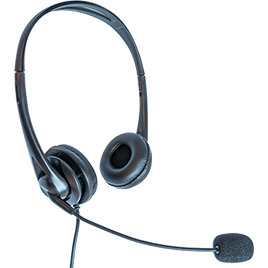 Binaural headset - 3.5mm plug with USB lead Binaural headset - 3.5mm plug with USB lead